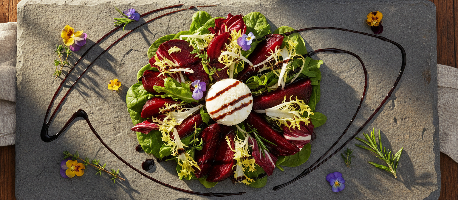Balsamic Roasted Beet Salad with Goat Cheese gallery photo