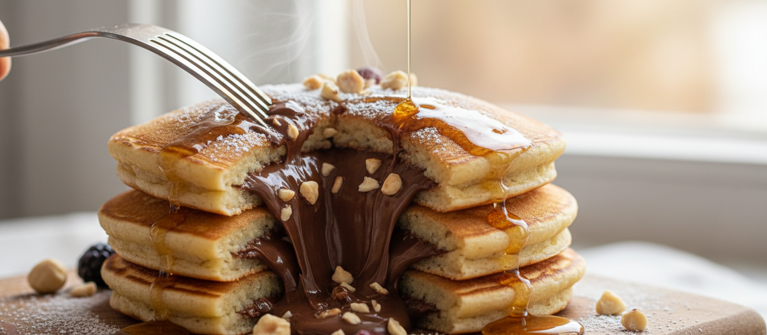 Chocolate Hazelnut Spread Stuffed Pancakes gallery photo