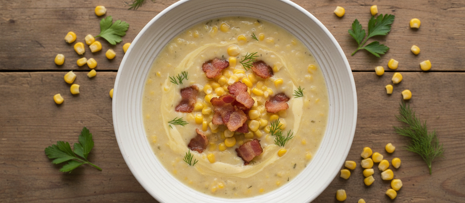 Creamy Corn Chowder with Crispy Bacon gallery photo