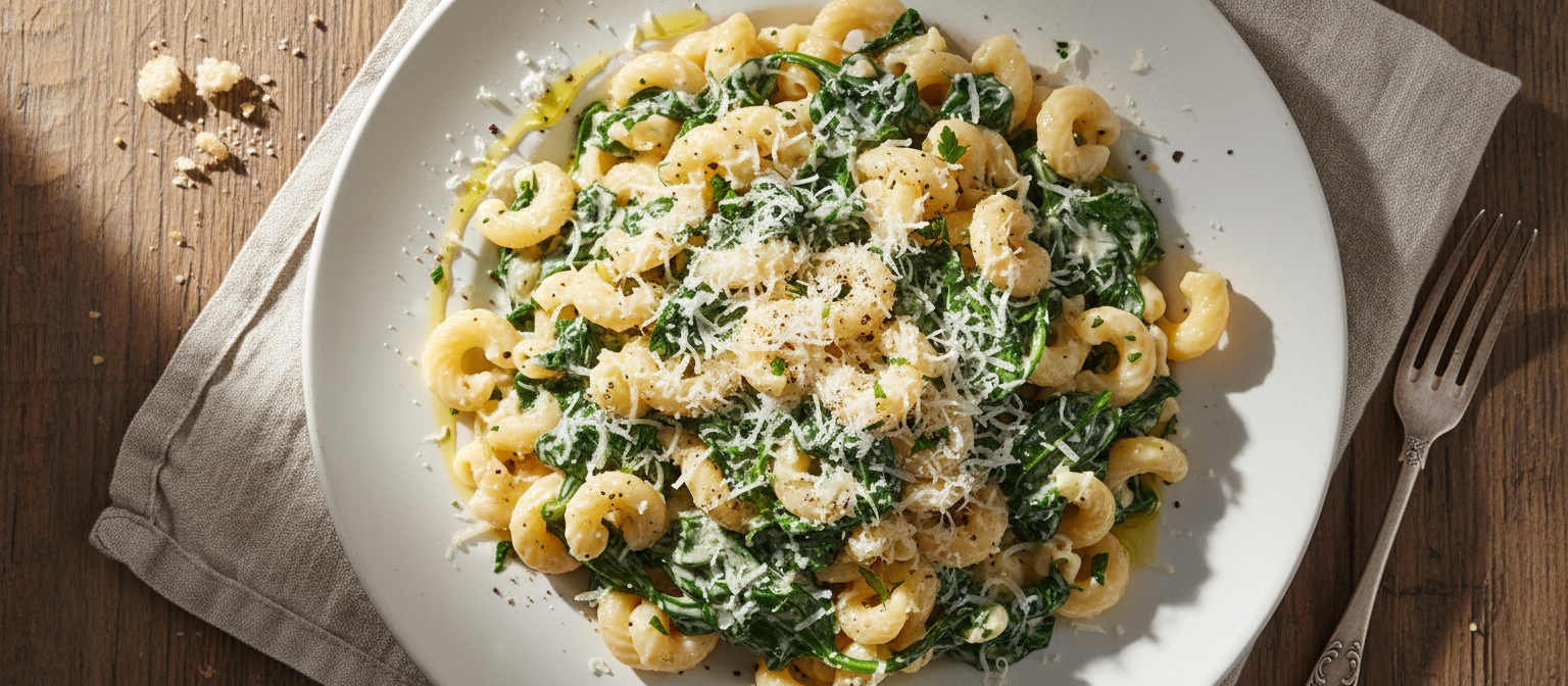 Creamy Garlic and Spinach Pasta gallery photo