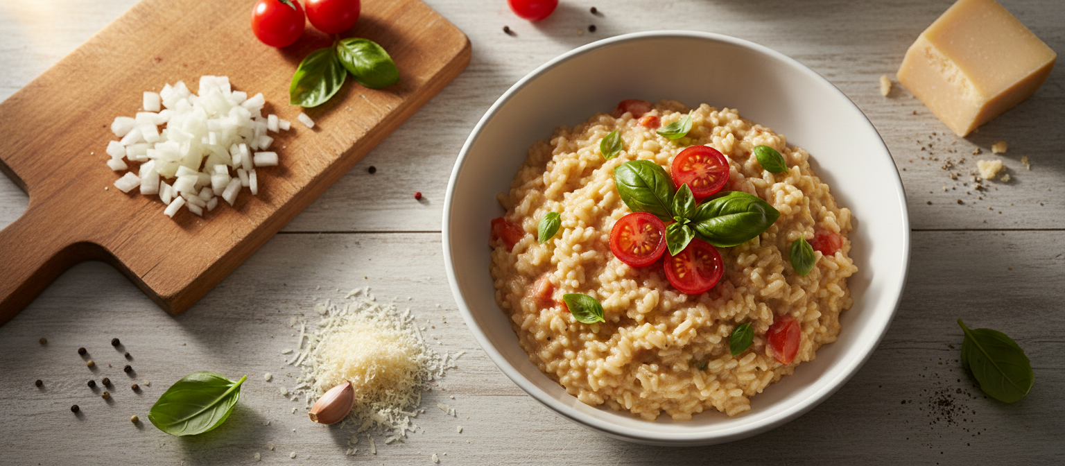 Creamy Tomato Basil Risotto with Parmesan gallery photo