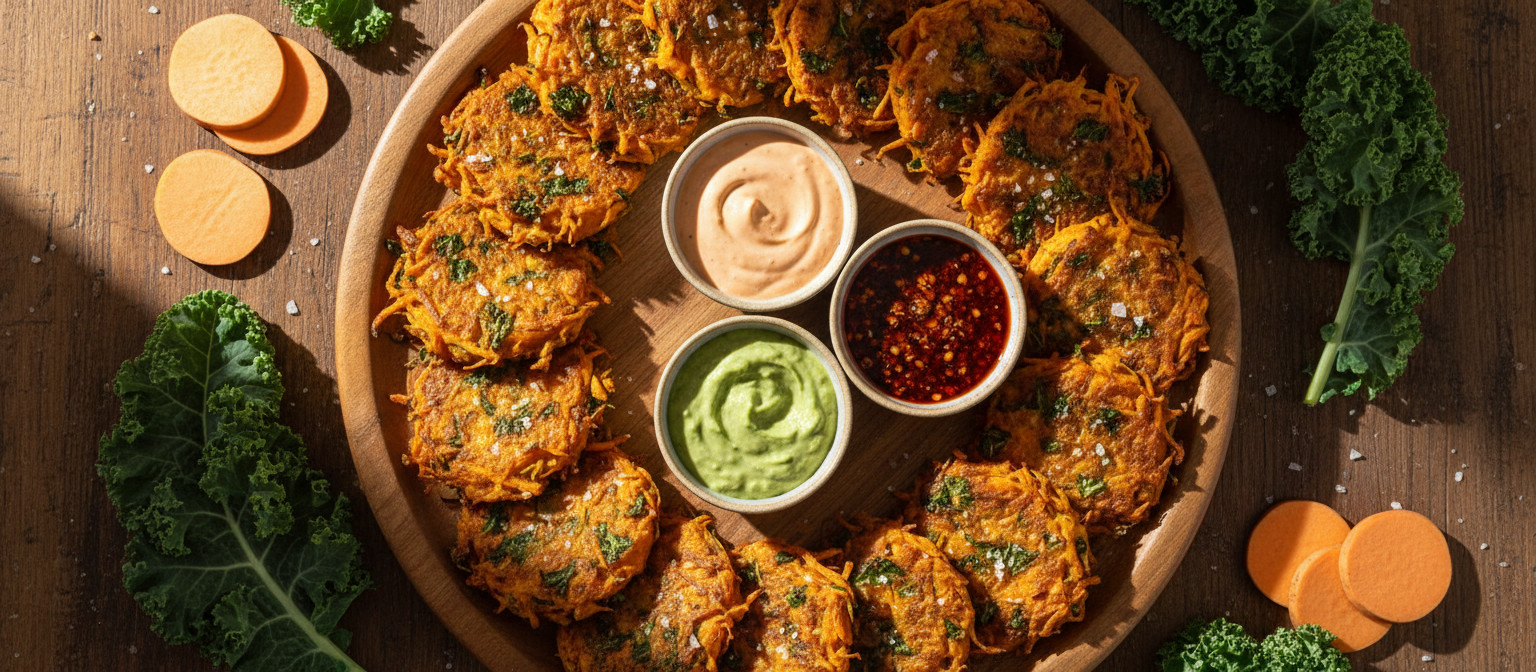 Crispy Sweet Potato and Kale Fritters gallery photo