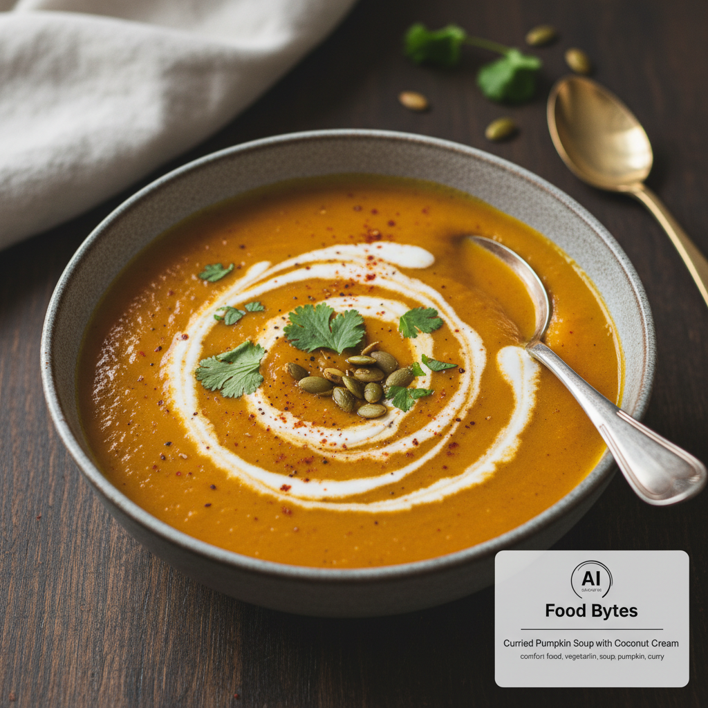 Curried Pumpkin Soup with Coconut Cream gallery photo