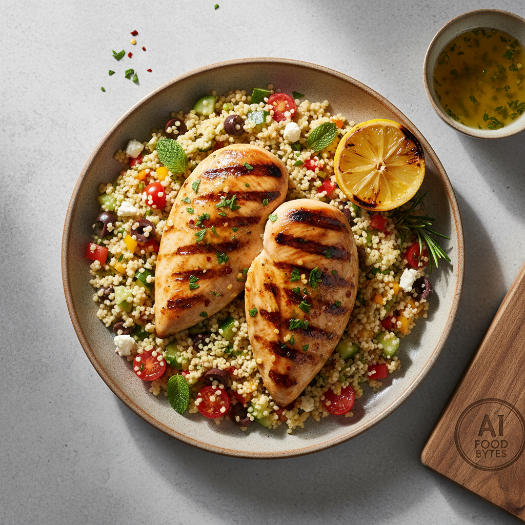 Grilled Lemon Herb Chicken with Mediterranean Couscous gallery photo