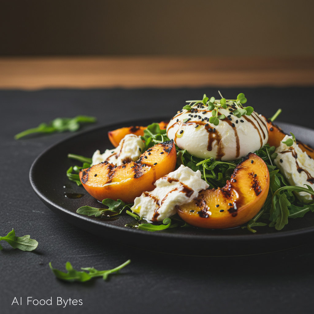 Grilled Peach and Burrata Salad with Arugula gallery photo