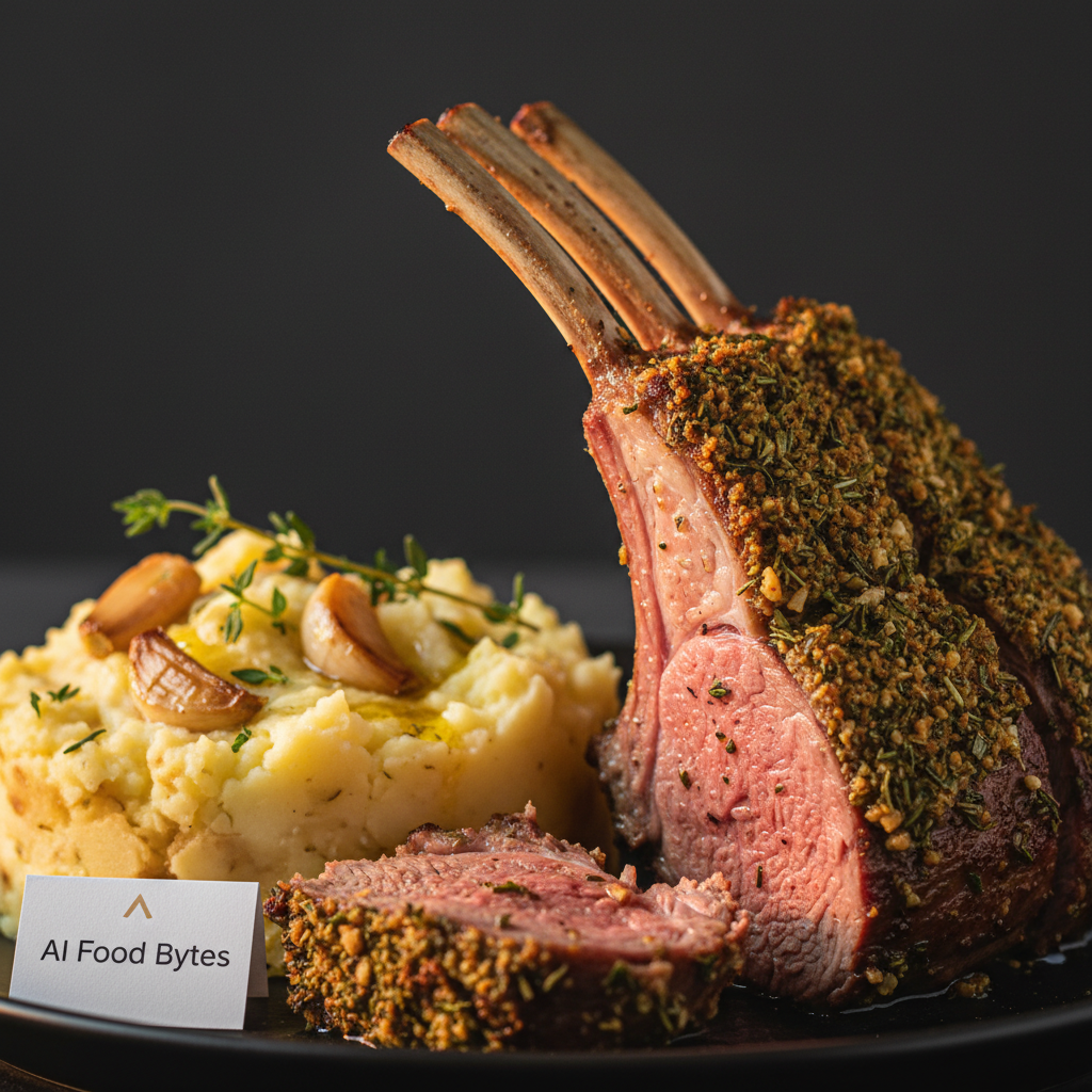 Herb-Crusted Rack of Lamb with Roasted Garlic Mashed Potatoes gallery photo