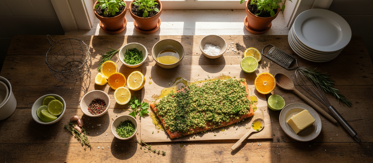 Herb-Crusted Salmon with Citrus Salsa gallery photo