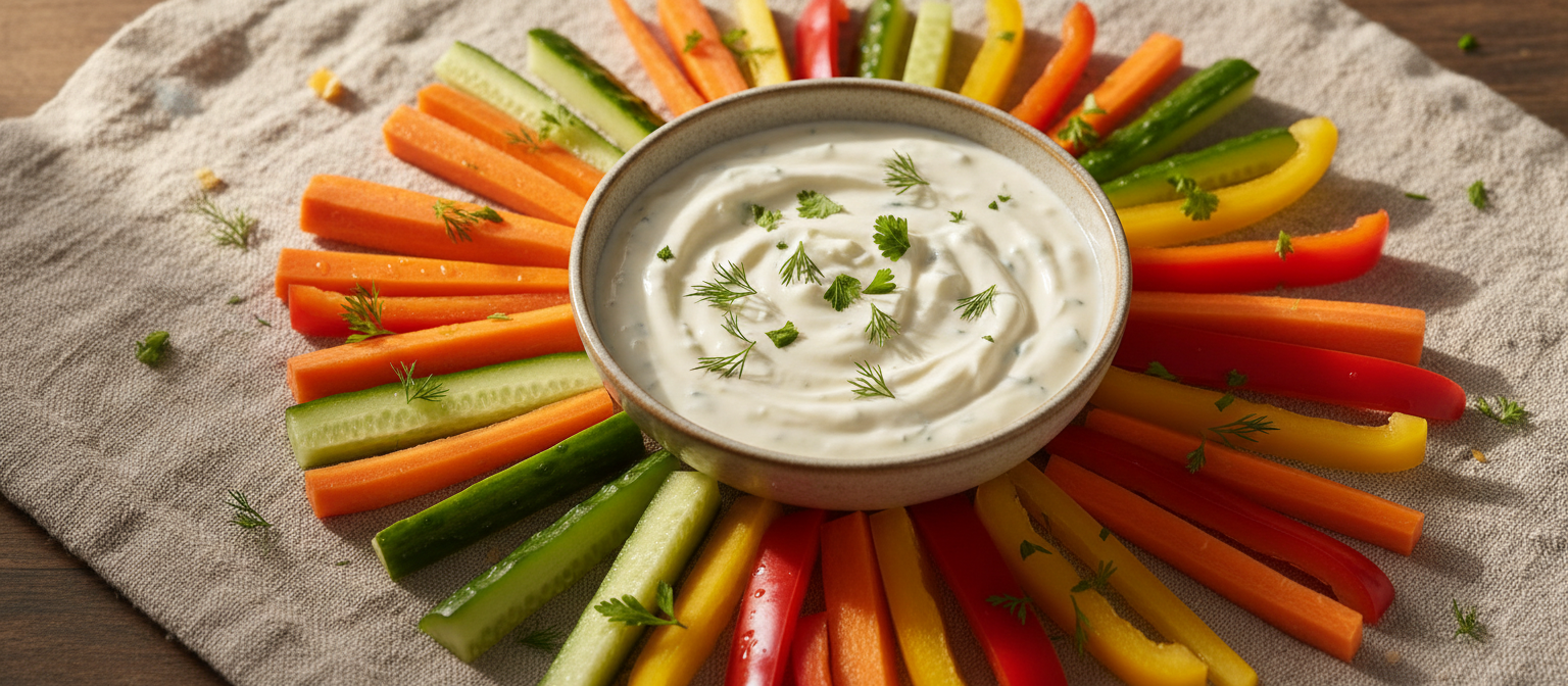 Herbed Greek Yogurt Dip with Vegetable Crudités gallery photo