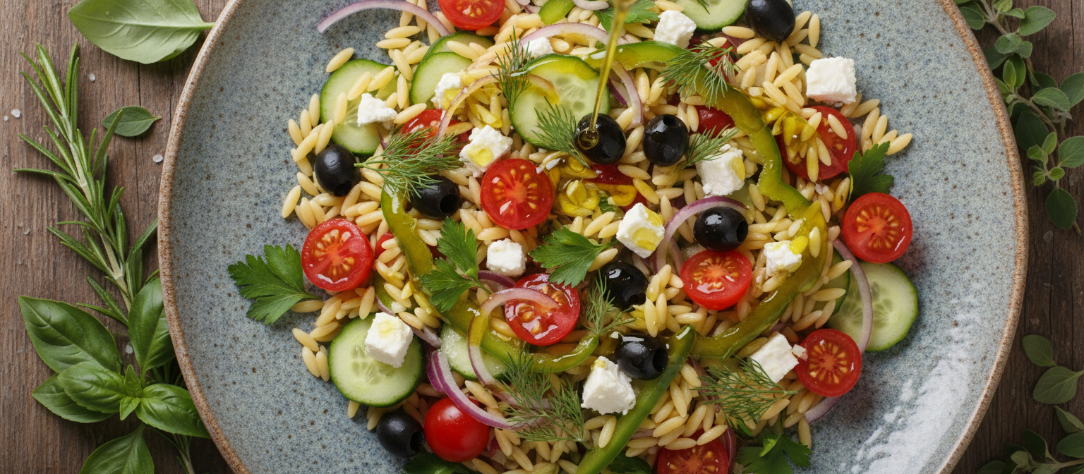 Mediterranean Orzo Salad with Feta and Olives gallery photo