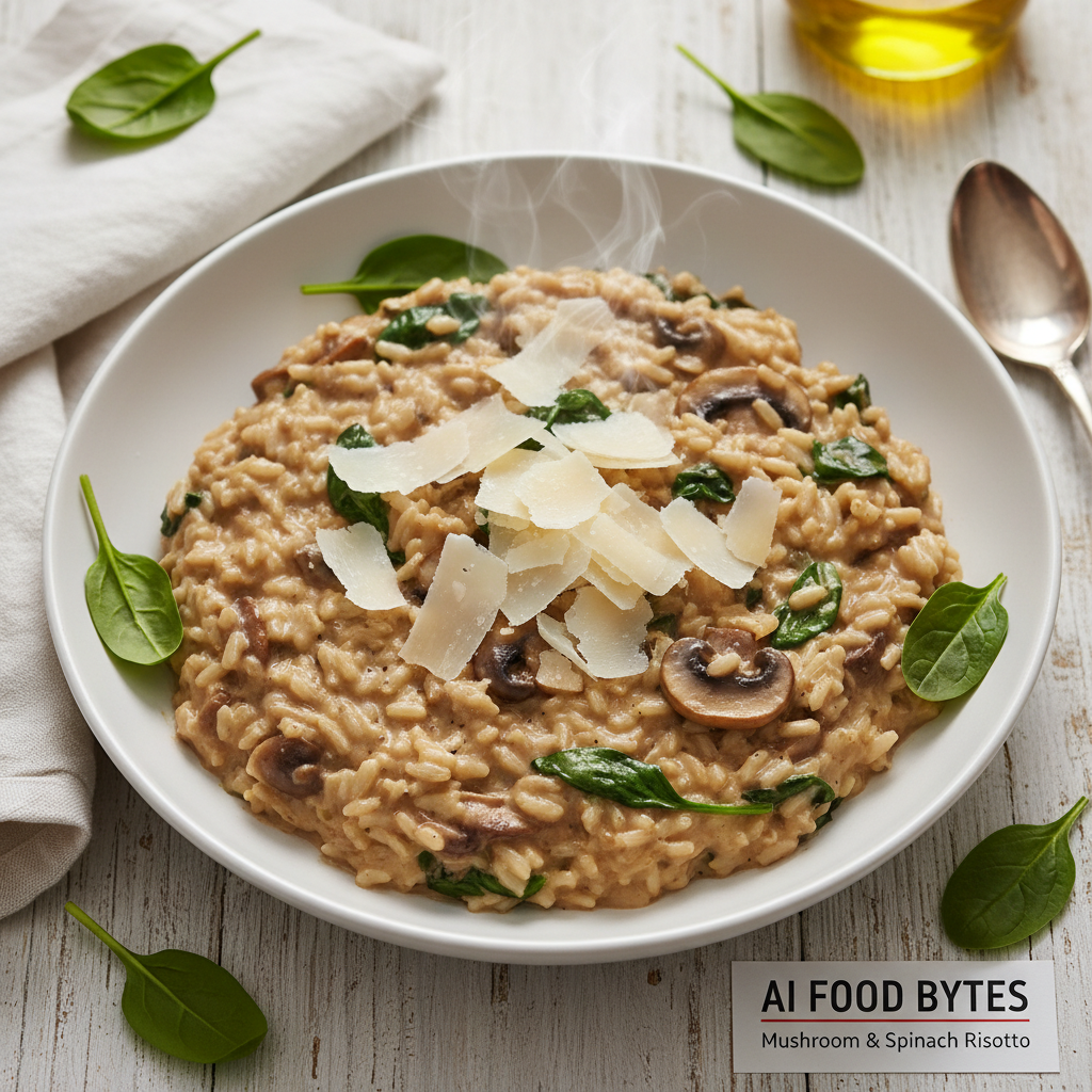 Mushroom and Spinach Risotto with Parmesan gallery photo