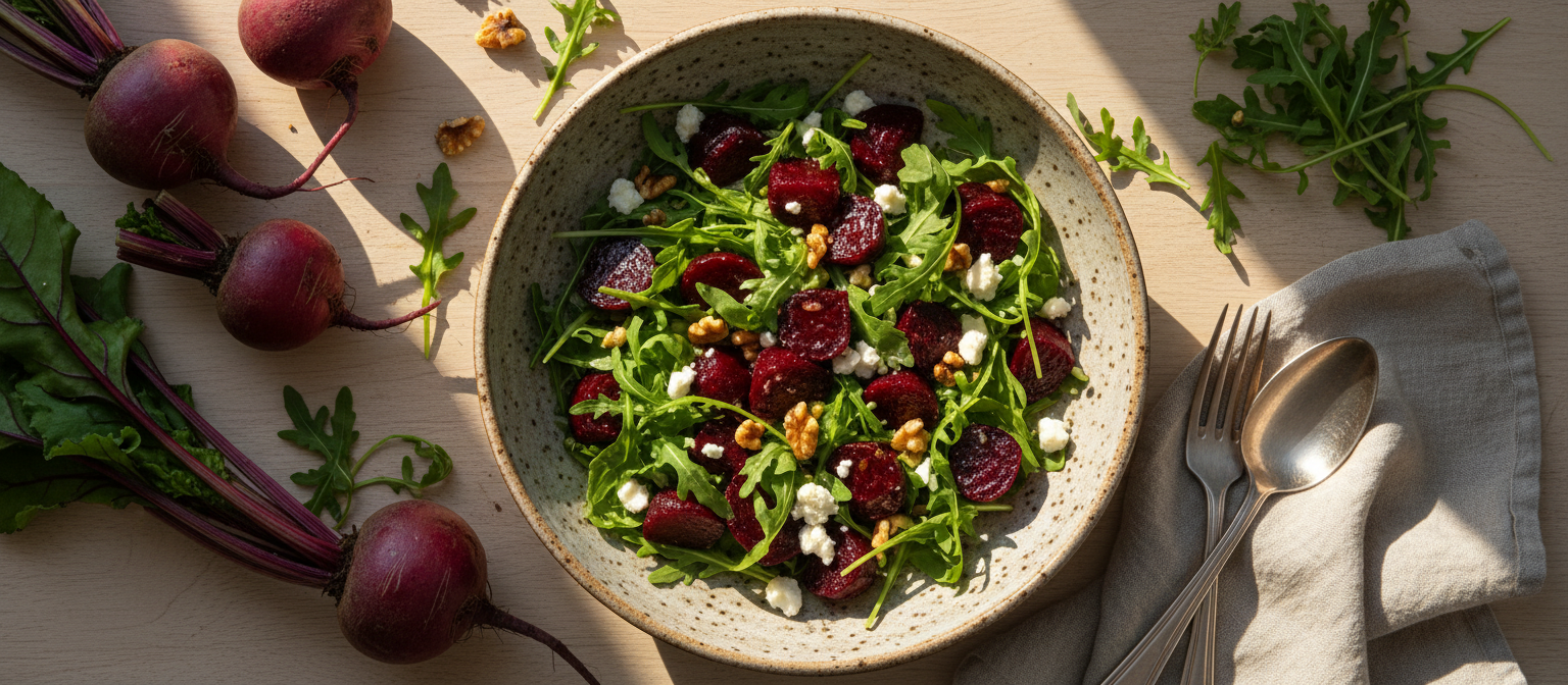 Roasted Beet and Arugula Salad with Goat Cheese gallery photo