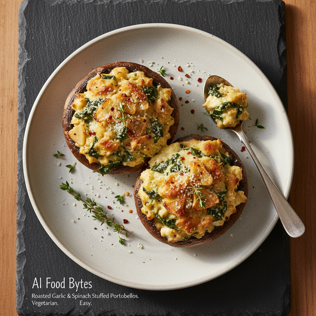 Roasted Garlic and Spinach Stuffed Portobello Mushrooms gallery photo