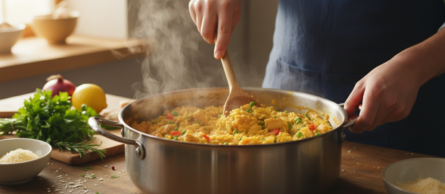 Saffron Infused Chicken and Vegetable Risotto gallery photo