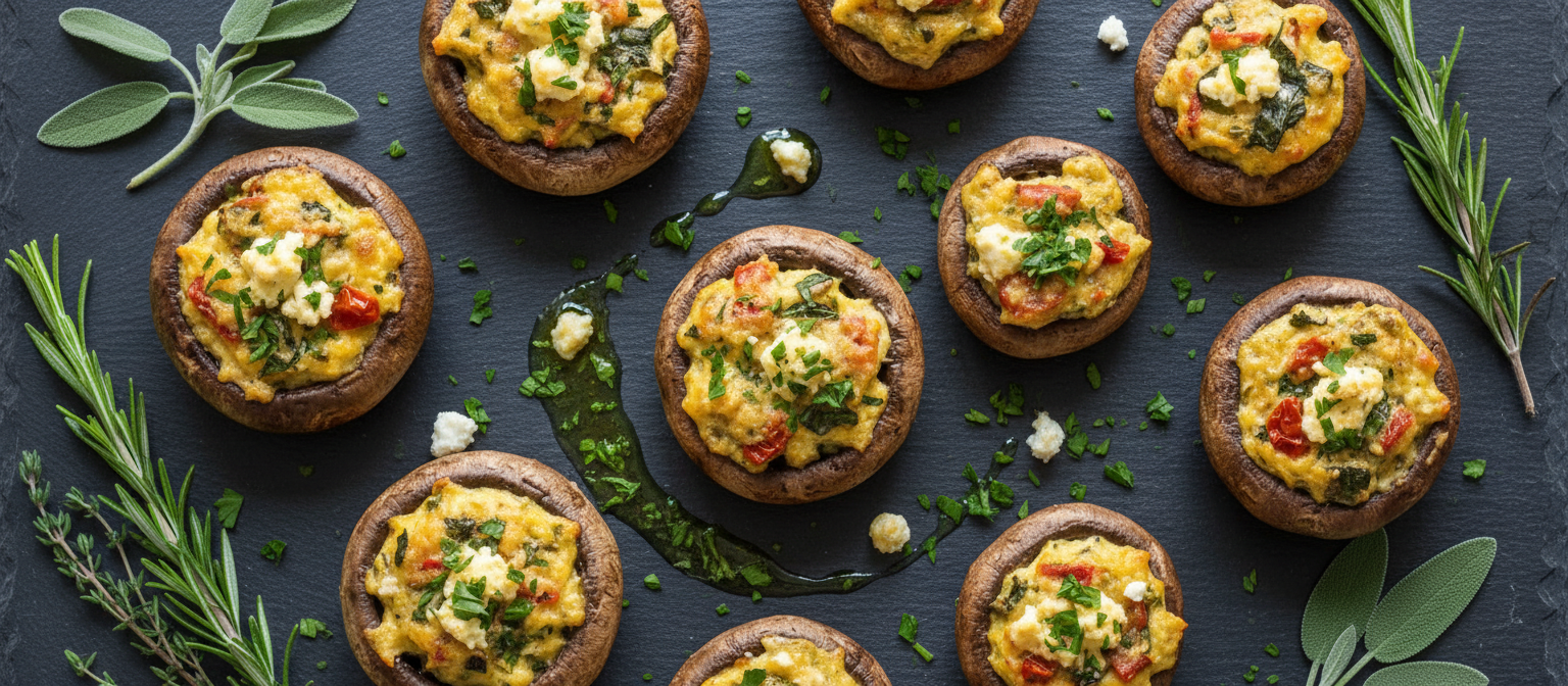Savory Herb and Cheese Stuffed Mushrooms gallery photo