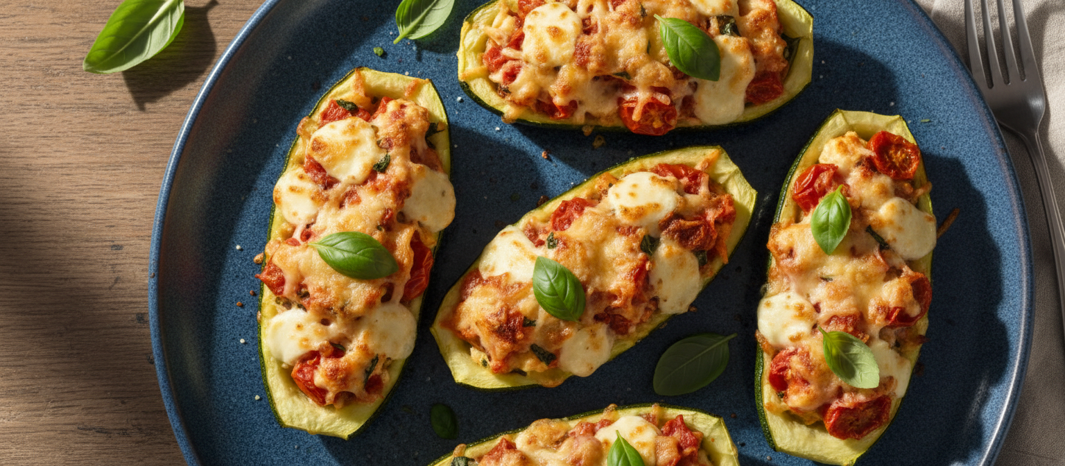 Savory Herb and Cheese Stuffed Zucchini Boats gallery photo