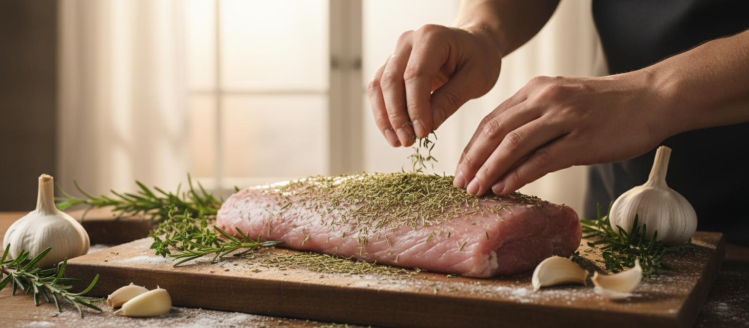 Savory Herb-Crusted Pork Tenderloin with Garlic Mashed Potatoes gallery photo