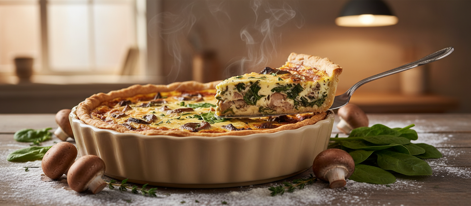 Savory Mushroom and Spinach Quiche gallery photo