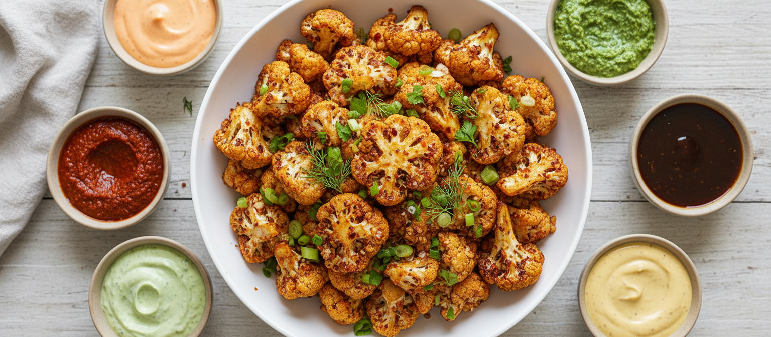 Spicy Garlic Roasted Cauliflower Bites gallery photo