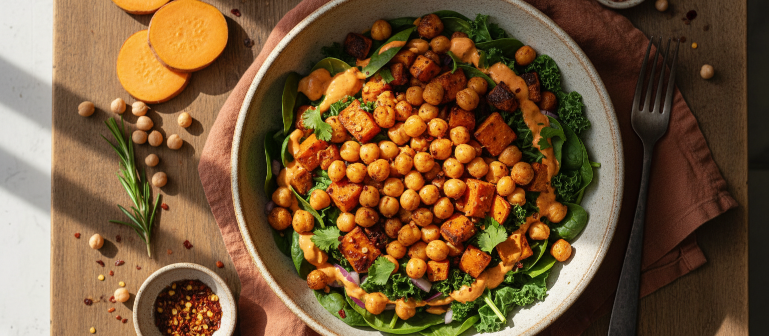 Spicy Roasted Sweet Potato and Chickpea Bowl gallery photo