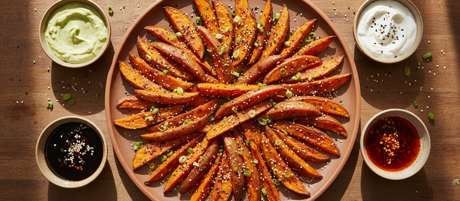 Spicy Sriracha Roasted Sweet Potatoes gallery photo