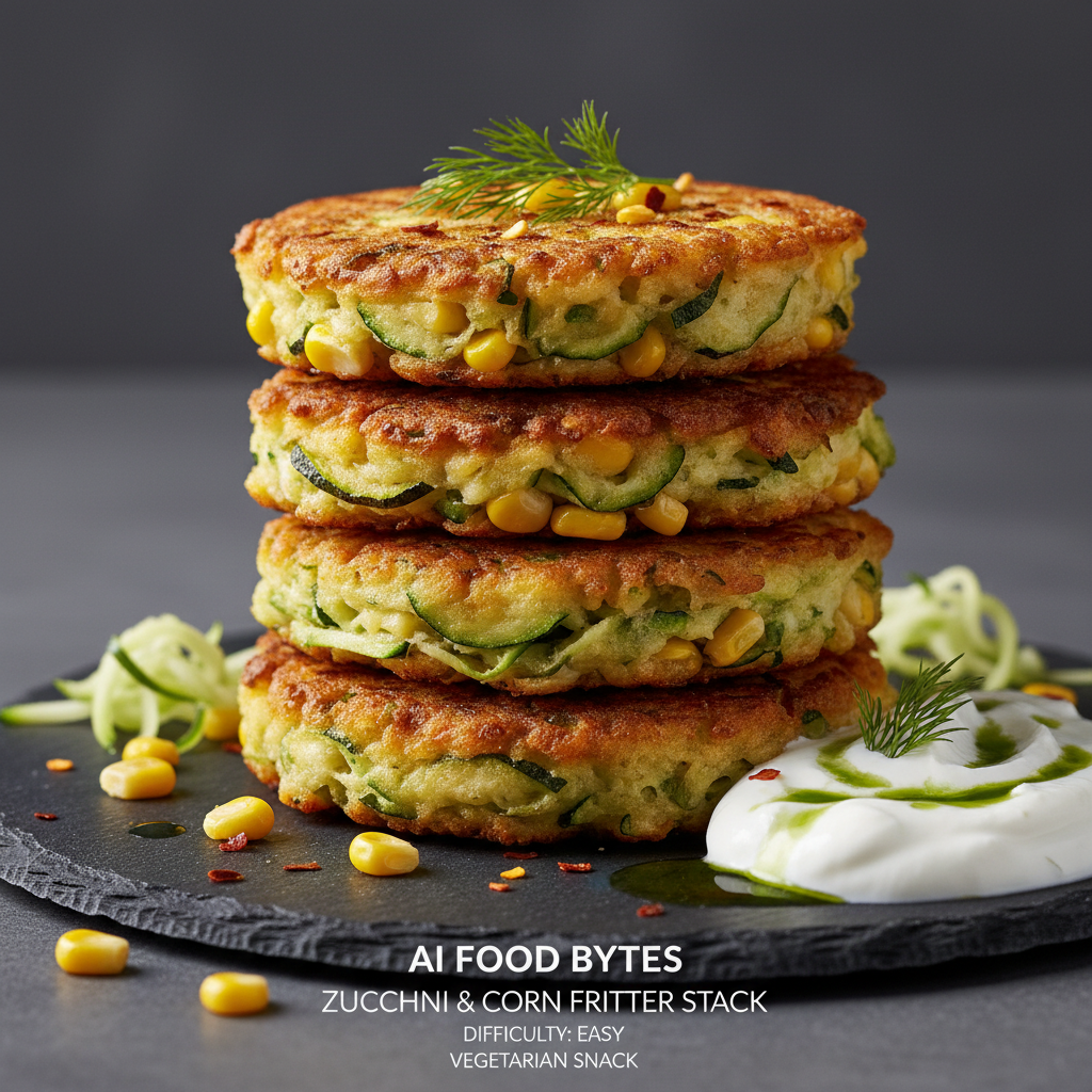 Zucchini and Corn Fritter Stack gallery photo