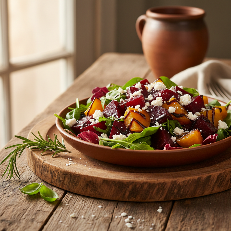 Balsamic Roasted Beet Salad with Goat Cheese hero image