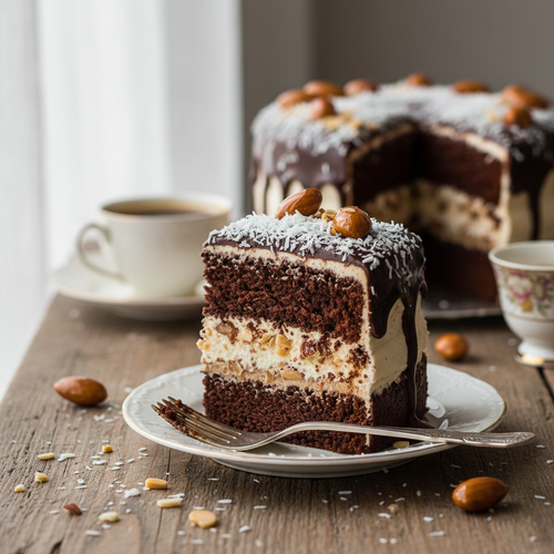 Chocolate Almond Joy Cake with Coconut Frosting preview