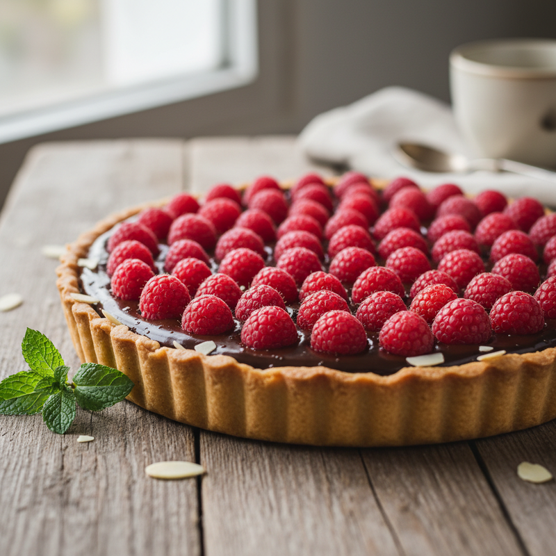 Chocolate Raspberry Tart with Almond Crust hero image