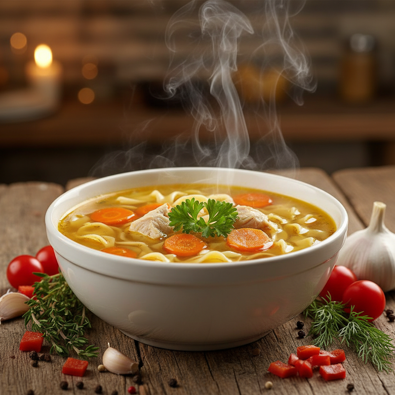Classic Chicken Noodle Soup with Fresh Herbs hero image
