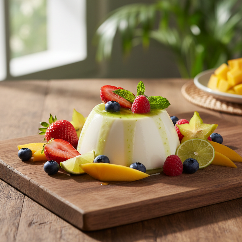 Coconut Lime Panna Cotta with Fresh Berries hero image
