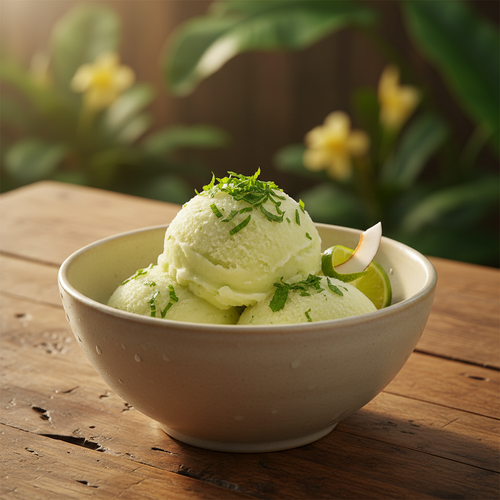 Coconut Lime Sorbet with Fresh Mint preview