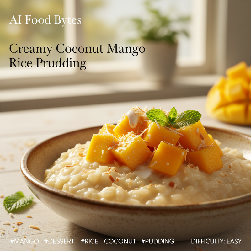 Creamy Coconut Mango Rice Pudding hero image