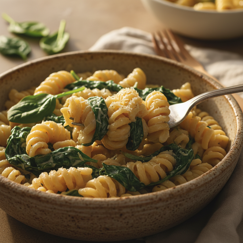 Creamy Garlic and Spinach Pasta hero image