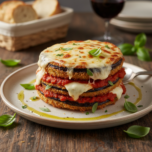 Crispy Baked Eggplant Parmesan with Marinara preview