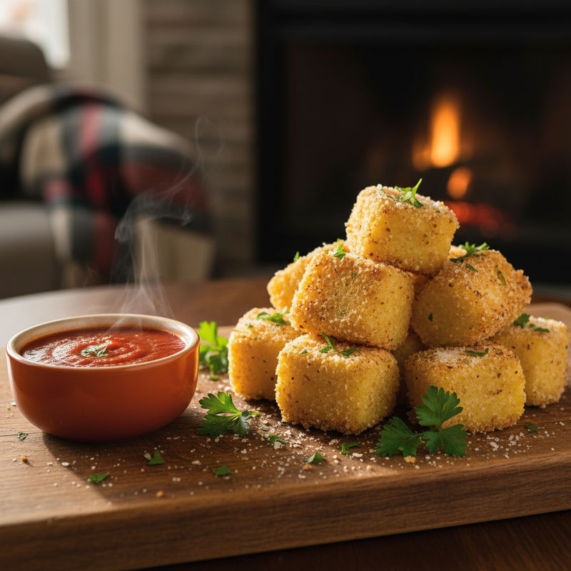 Crispy Garlic Parmesan Polenta Bites hero image