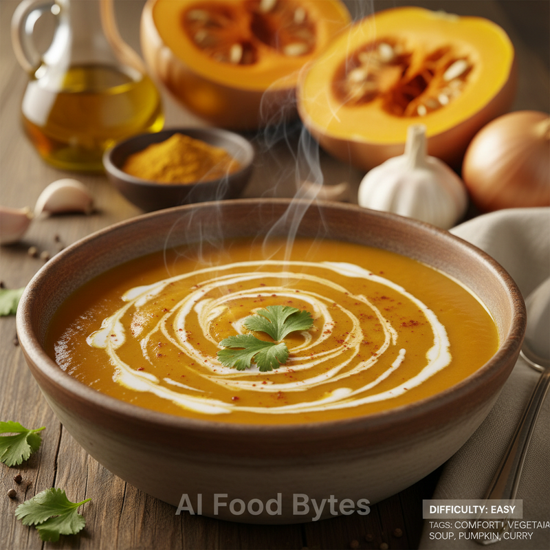 Curried Pumpkin Soup with Coconut Cream hero image