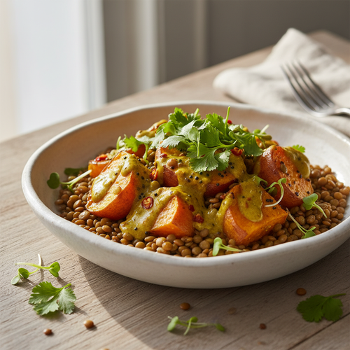 Curried Sweet Potato and Lentil Salad preview