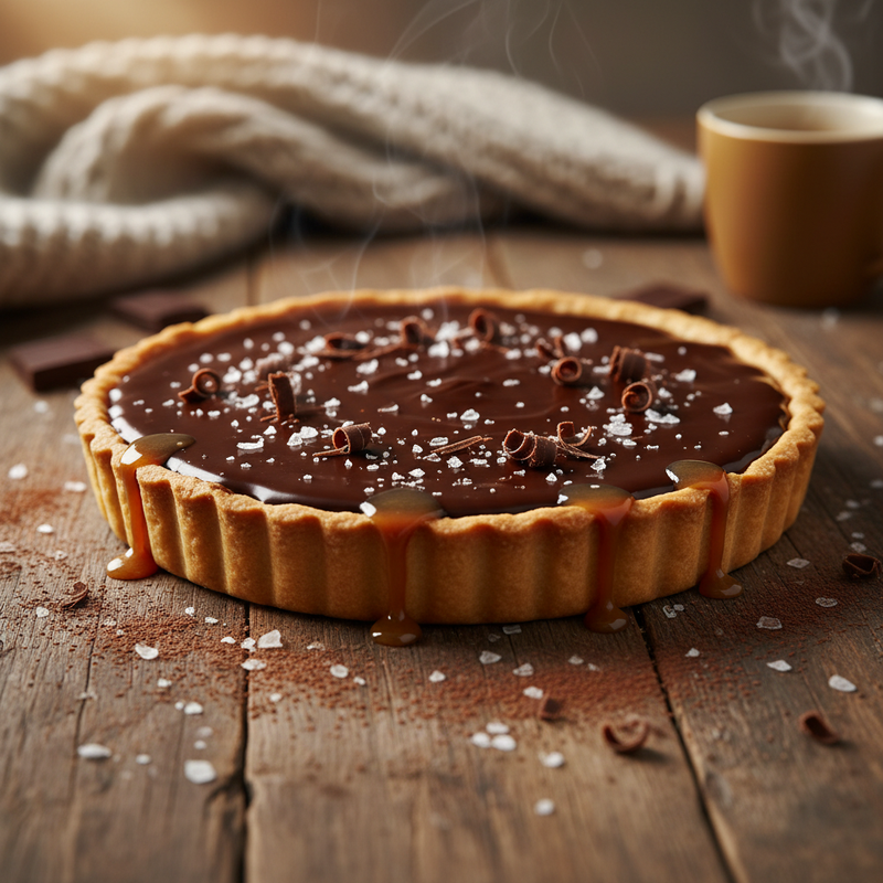 Dark Chocolate Sea Salt Caramel Tart hero image