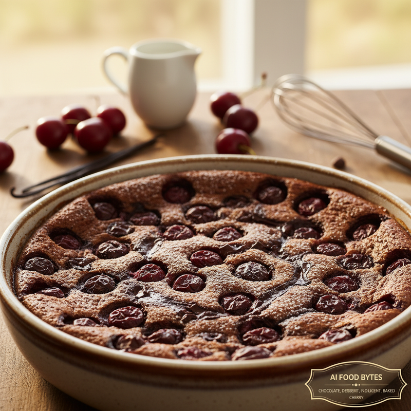 Decadent Chocolate Cherry Clafoutis hero image