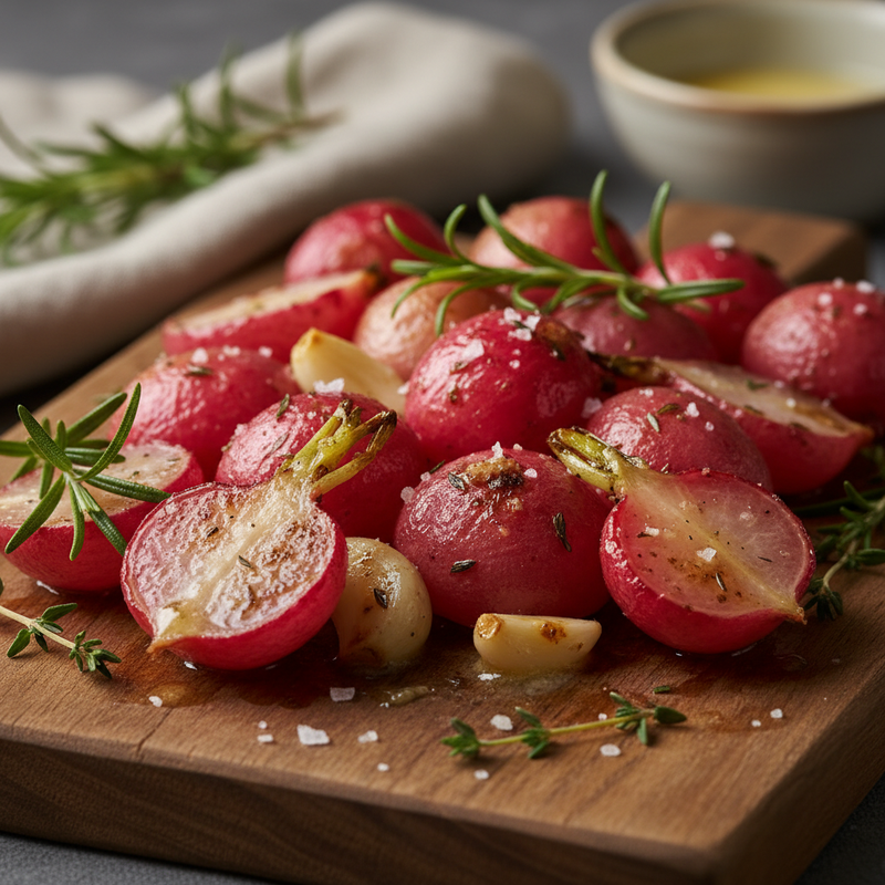 Garlic Butter Roasted Radishes hero image