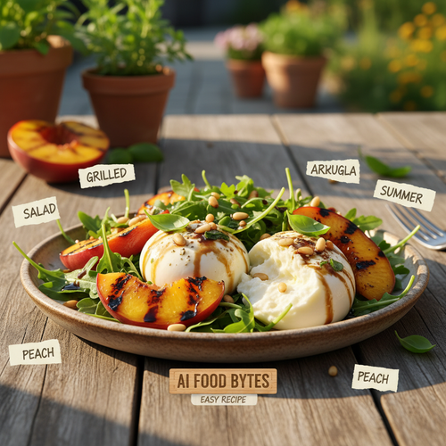 Grilled Peach and Burrata Salad with Arugula preview
