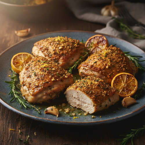 Herb-Crusted Lemon Garlic Chicken Thighs preview
