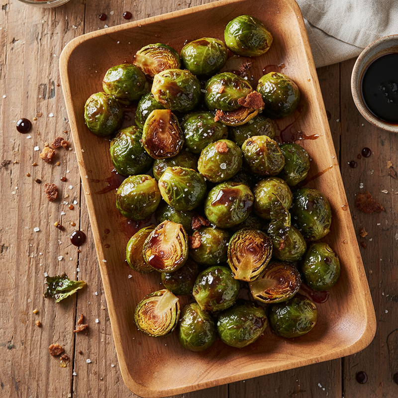 Honey Balsamic Glazed Brussels Sprouts hero image