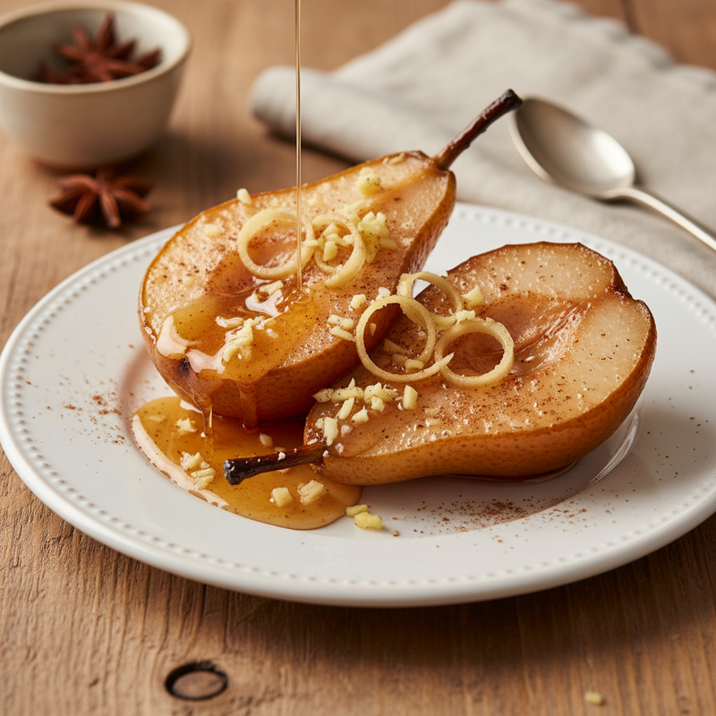 Honey Ginger Roasted Pears hero image