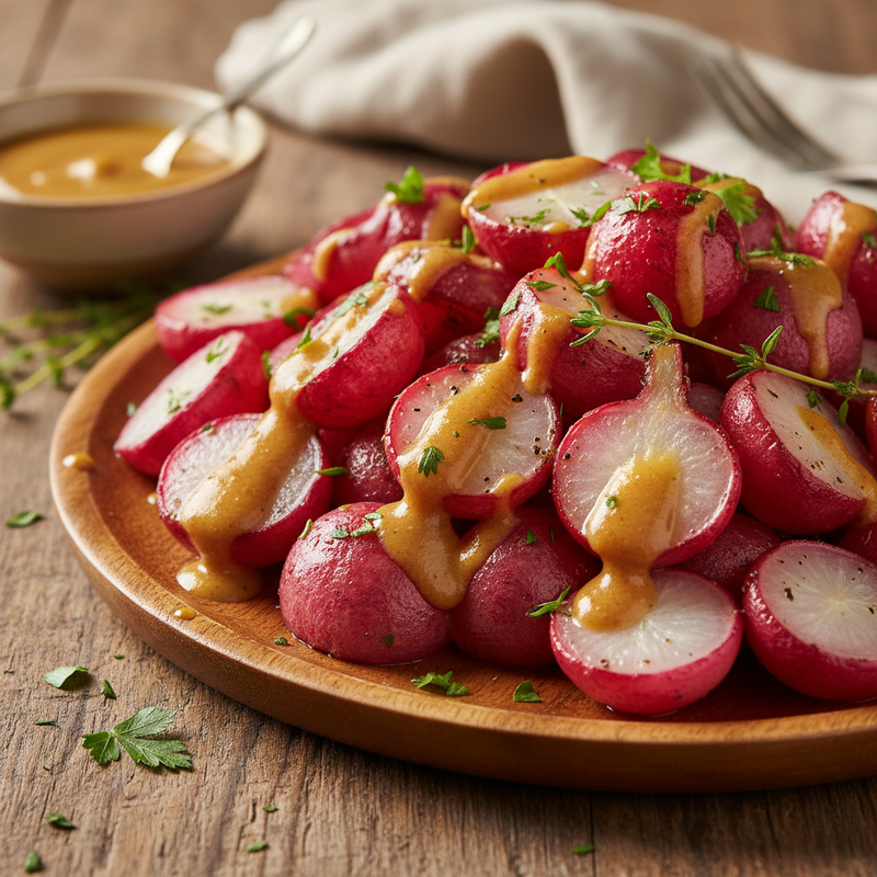 Honey Mustard Roasted Radishes hero image