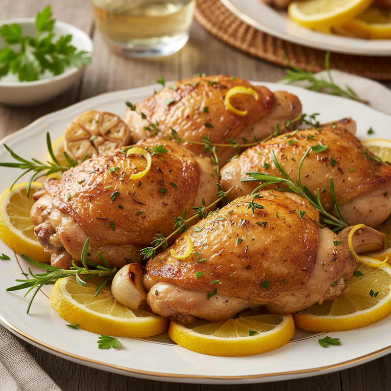 Lemon Herb Roasted Chicken Thighs hero image