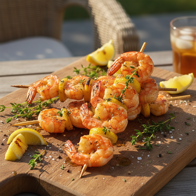 Lemon Thyme Grilled Shrimp Skewers hero image