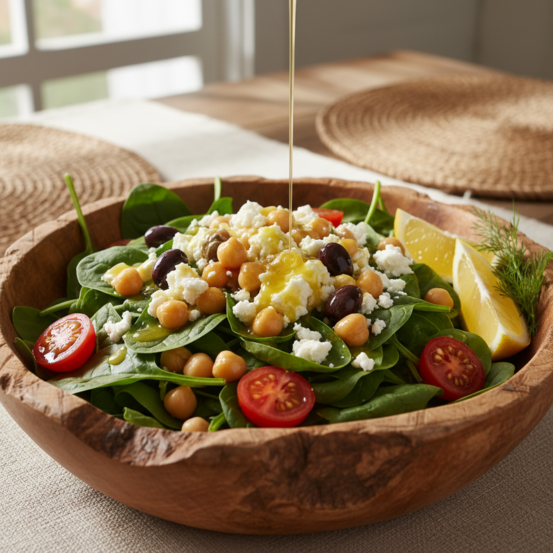Mediterranean Spinach and Chickpea Salad hero image