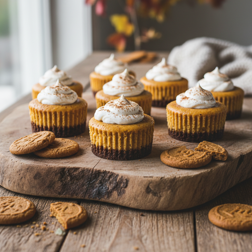 Mini Pumpkin Cheesecakes with Gingersnap Crust preview