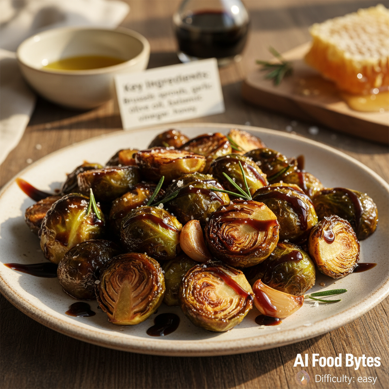 Roasted Garlic Brussels Sprouts with Balsamic Glaze hero image
